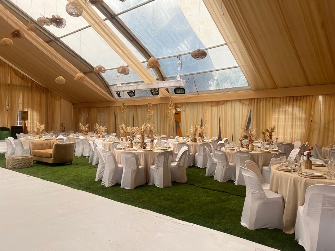 Elegant wedding reception setup