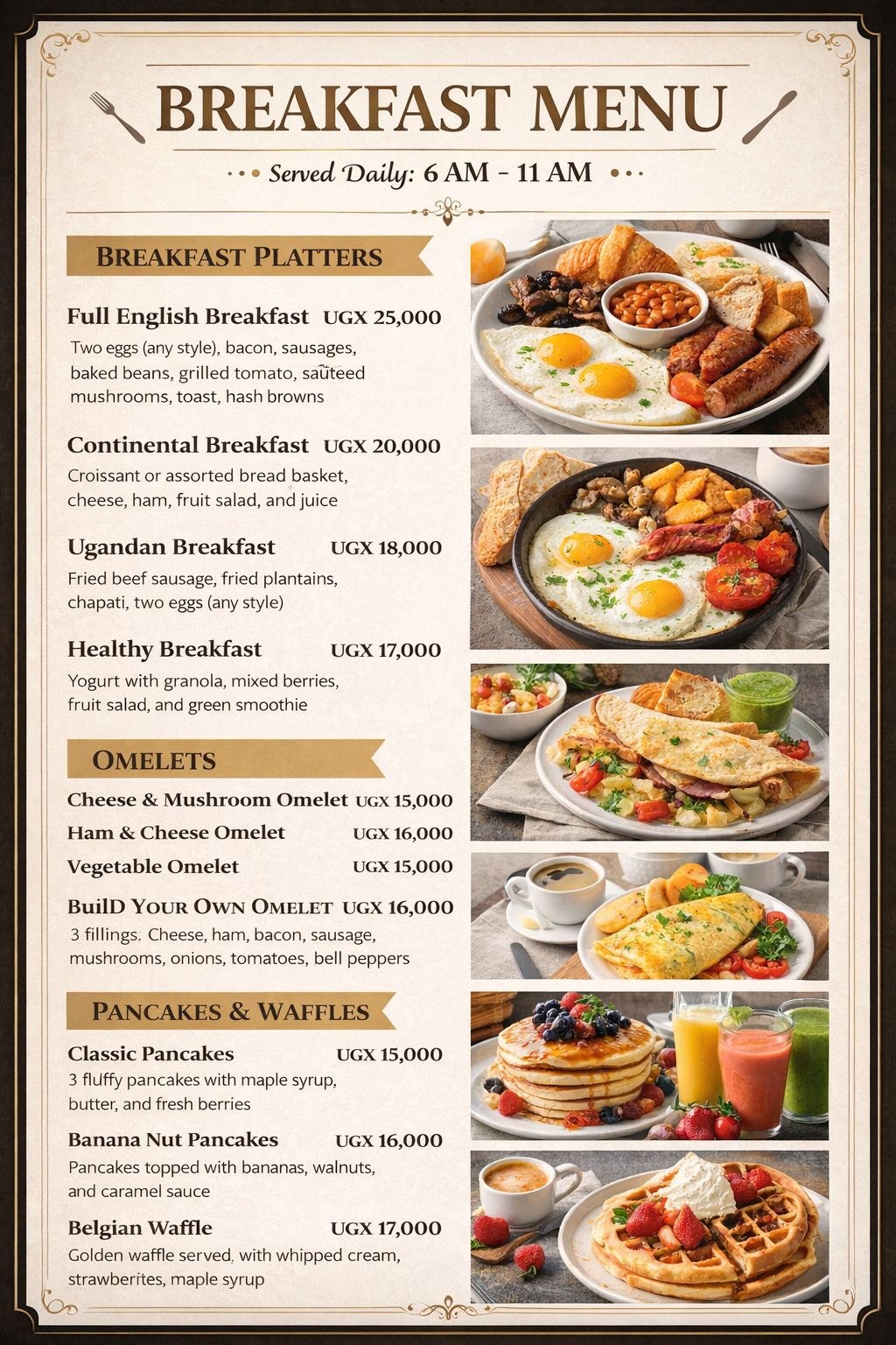 Breakfast Menu — Hollyfam Hotel